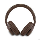 Kulak Üstü Bluetooth Kulaklık Guess Lisanslı PU 4G Desen Metal Logolu Tone On Tone V5.3 Kahverengi