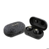 Kulak İçi TWS Bluetooth Kulaklık Guess Orjinal Lisanslı Klasik Metal Yazı Logolu V5.3 Siyah