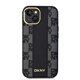 Apple iPhone 15 Plus Uyumlu Kılıf DKNY Orjinal Lisanslı Magsafe Şarj Özellikli 3D Yazılı Checkered Pattern Kapak