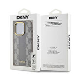 Apple iPhone 15 Pro Max Uyumlu Kılıf DKNY Orjinal Lisanslı Magsafe Şarj Özellikli 3D Yazılı Checkered Pattern Kapak
