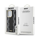 Apple iPhone 15 Pro Max Uyumlu Kılıf DKNY Orjinal Lisanslı Magsafe Şarj Özellikli 3D Yazılı Checkered Pattern Kapak