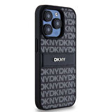Apple iPhone 15 Pro Max Uyumlu Kılıf DKNY Orjinal Lisanslı 3D Yazılı Repeat Texture Pattern Kapak