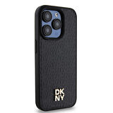 Apple iPhone 15 Pro Uyumlu Kılıf DKNY Orjinal Lisanslı Magsafe Şarj Özellikli 3D Yazılı Repeat Pattern Kapak