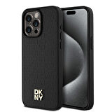 Apple iPhone 15 Pro Max Uyumlu Kılıf DKNY Orjinal Lisanslı Magsafe Şarj Özellikli 3D Yazılı Repeat Pattern Kapak