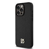 Apple iPhone 15 Pro Max Uyumlu Kılıf DKNY Orjinal Lisanslı Magsafe Şarj Özellikli 3D Yazılı Repeat Pattern Kapak