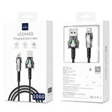 Wiwu Leopard Lightning USB Kablo 2.4A Hızlı Şarj Kablosu 100 cm Data Kablo Naylon Örgü