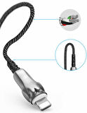 Wiwu Leopard Lightning USB Kablo 2.4A Hızlı Şarj Kablosu 100 cm Data Kablo Naylon Örgü