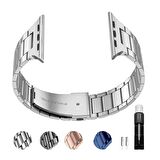 Apple Watch 40mm Wiwu Ultra Thin Steel Belt Three Beads Metal Saat Kordon Kayış Bileklik