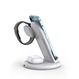 Wiwu Power Air 3 in 1 Kablosuz Şarj Standı iPhone & Airpods & Apple Watch Uyumlu Wireless Şarj İstasyonu 