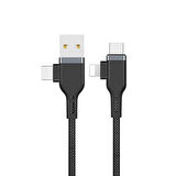 Wiwu Platinum Serisi PT06 4 in 1 USB Kablo 2.4A Hızlı Şarj Kablosu 120 cm 480 Mpbs Data kablo