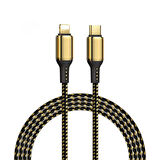 Wiwu Golden Series GD-103 Lightning PD Kablo 3A 20W Hızlı Şarj Kablosu 18K Altın Kaplama 5 metre