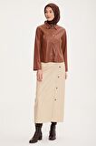 Armine Kısa Deri Ceket 22K5007 Camel