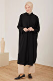 Oversize Apoletli Kap-Siyah | STD