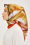 Armine Taba Batik Desen Tivil İpek Eşarp 8932-31