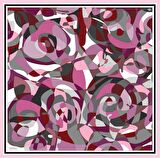 Armine Pembe Desenli Sura İpek Eşarp 8926-38