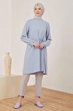 Kuşgözü Ve Tünelli Tunik-Gri-Mavi | 40