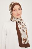 Armine Trend Acı Kahve-Bej Çiçek Desen Modal Şal 6316-13