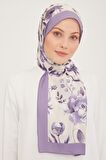 Armine Trend Krem-Eflatun Çiçek Desen Modal Şal 6316-17