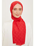 Trend Monogram Şal 1-3207 Kırmızı