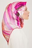Armine Mercan-Mor Batik Desen Tivil İpek Eşarp 9102-52