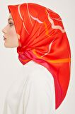 Armine Mercan-Pembe Dijital Çiçek Desen Tivil İpek Eşarp 9115-50