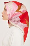 Armine Pembe-Şeker Pembe Lale Desen Tivil İpek Eşarp 9119-05