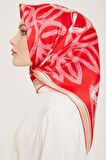 Armine Şeker Pembe-Beyaz Çiçek Desen Sura İpek Eşarp 9123-81