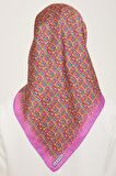 Armine Pembe-Bakır Mini Çiçek  Desen Sura İpek Eşarp 9134-03
