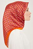 Armine Turuncu Mini Çiçek  Desen Sura İpek Eşarp 9134-50
