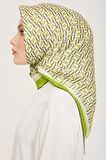 Armine Soft Yeşil Geometrik Desen Sura İpek Eşarp 9149-54