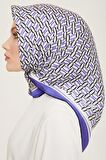 Armine Mor Geometrik Desen Tivil İpek Eşarp 9149-38