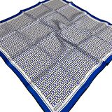 Armine Saks Mavi Geometrik Desen Tivil İpek Eşarp 9149-39