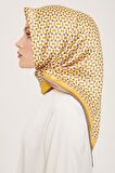 Armine Antrasit Gri-Sarı Geometrik Desen Tivil İpek Eşarp 9151-02