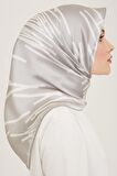 Armine Gri Çizgi Desen Sura İpek Eşarp 9157-55
