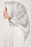 Armine Gri Çizgi Desen Sura İpek Eşarp 9157-55