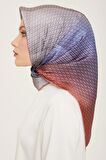 Armine Gri Geçişli Monogram Desen Tivil İpek Eşarp 9104-85