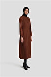 Armine Piliseli Elbise 24Yd9435 Acı Kahve