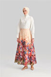 Armine Godeli Ve Desenli Etek 24Y1628 Oranj