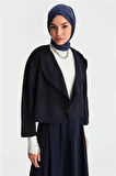 Armine Çoban Dikişli Hırka 24K5715 Lacivert