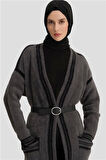 Armine Peluş Hırka 24KD2801 Antrasit
