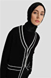 Armine Biye Detaylı Triko Hırka 24KD2809 Siyah