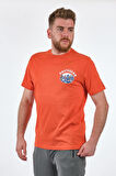 Lumberjack Bisiklet Yaka Baskılı Turuncu Erkek T-Shirt 2S11OTBL3FX