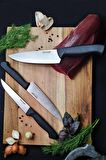 Stevig Cut 4 Chef's Kitchen Karma Bıçak Seti 3'lü Siyah 
