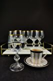 Lombardino Bohemia Kristal 6'lı Kahve Yanı Su Bardağı Gold – 0150