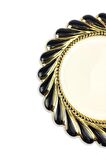 Digithome Callavi Yuvarlak Servis Tabağı 33 Cm Siyah Gold - GBO 177 C320.113