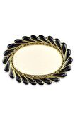Digithome Callavi Oval Servis Tabağı 39 Cm Siyah Gold - GBO 180 C320.113