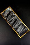Digithome 3 Bölmeli Cam Servis ve Sunum Tabağı Gold Yaldızlı 39,5 Cm – ST.KFS.750 C320.035