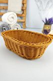 Digithome Rattan Banyo ve Makyaj Organizer Sepeti Oval Ekmeklik 24 Cm Kahverengi - YK1447 - HYT C320.025