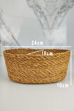Digithome  Hasır Banyo ve Makyaj Organizer Sepeti Oval Düzenleyici 24 Cm Kahverengi - PNL-PH22 S/3 C1-1-100