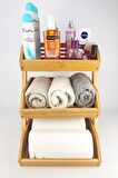 Digithome 3 Katlı Bambu Banyo ve Makyaj Organizer Düzenleyici Kahverengi - MIEN-670 C1-1-289